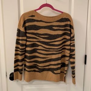 Ann Taylor LOFT Camel and Gray Sweater